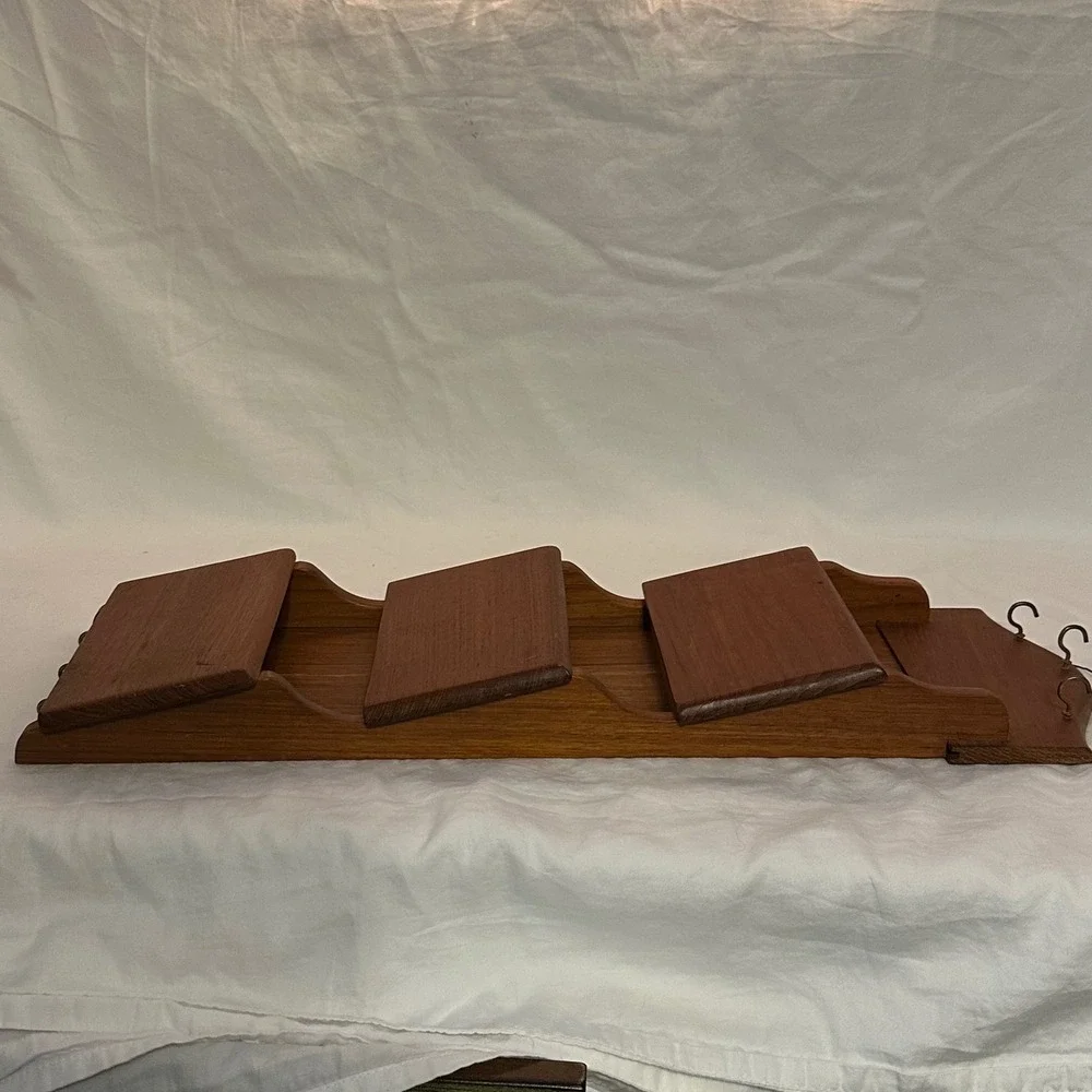 Goodwood Wall Mail Organizer Brown Excellent Teak Wood 3 Tier Key Rack Vintage
